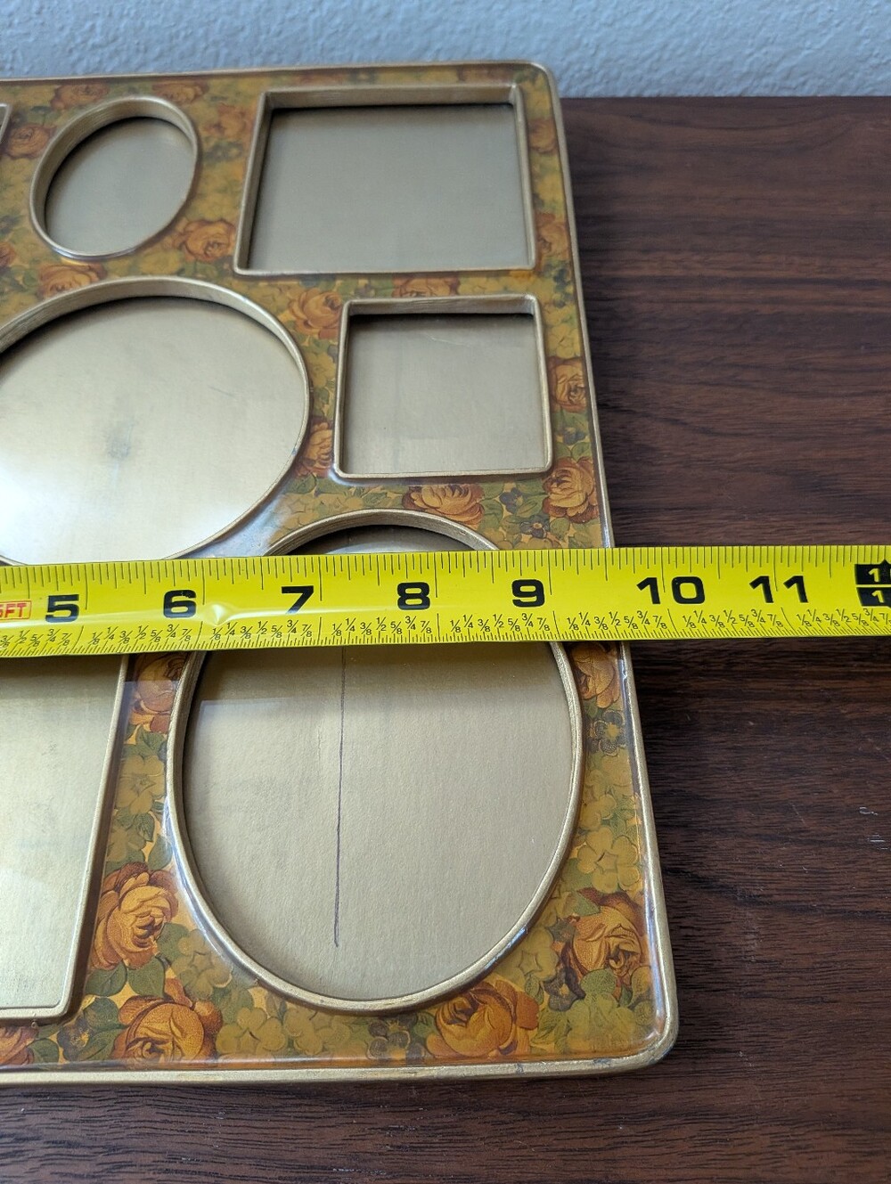 Vtg Bucklers Inc Fifth Ave NY Large Collage 8 Picture Frame Floral Enamel Yellow - Picture 15 of 15